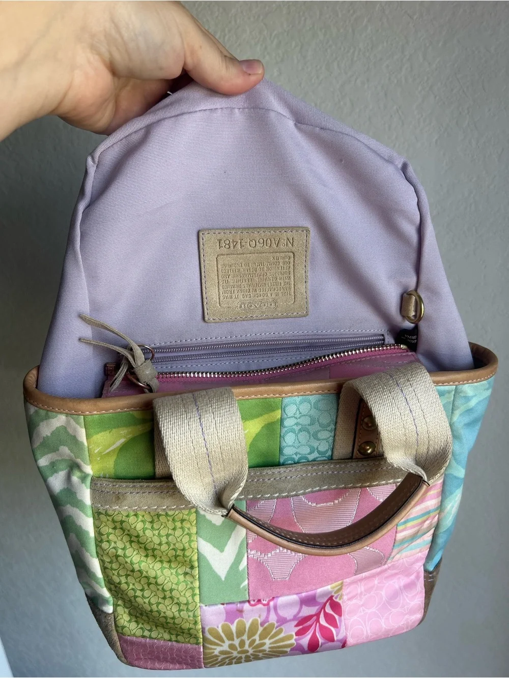 RARE Vintage Coach Y2K Hamptons Floral Weekend Small Patchwork Tote Purse Bag